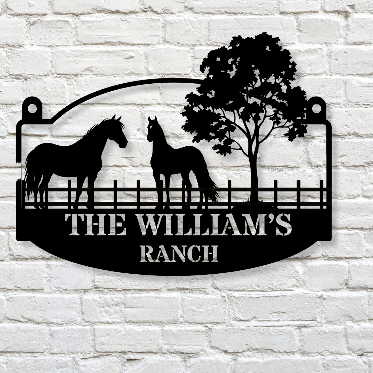 Custom Horse Ranch Hanging Metal Sign, Horse Stable Decor, Personalized Ranch Sign, Equestrian Cowboy Decor, Western Metal Art, Horse Farm