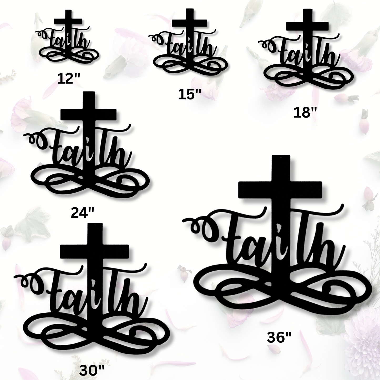 Faith Cross Metal Steel Sign, Christian Wall Art, Metal Faith Sign, Religious Wall Decor, Spiritual Home Decor, Inspirational Sign Art