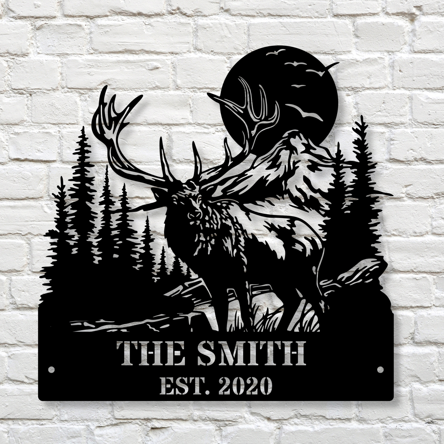 Custom Moose Meta Sign, Personalized Metal Moose Sign, Rustic Cabin Decor, Outdoor Name Sign, Hunting Lodge Gift