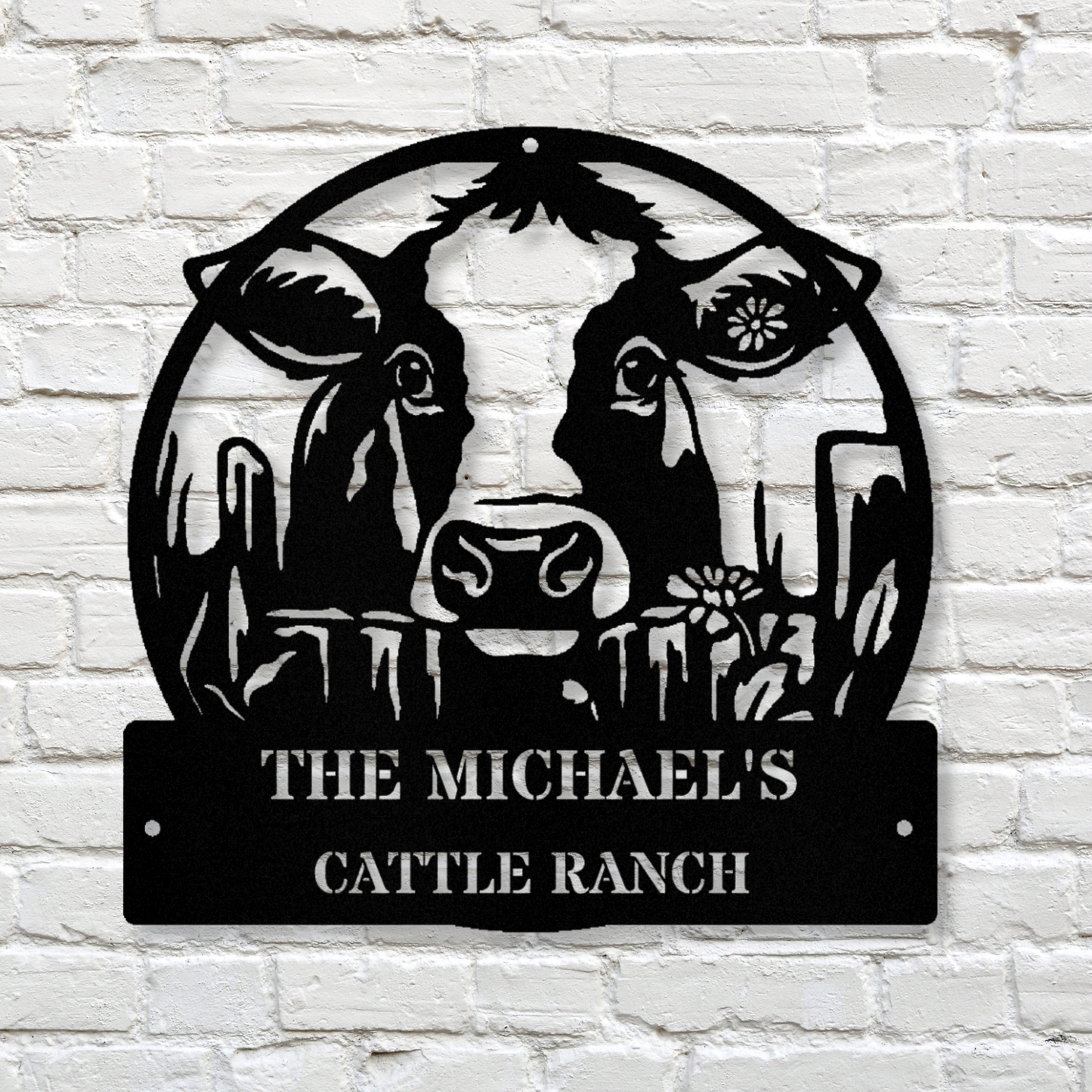Personalized Cattle Ranch Metal Sign, Farmhouse Metal Sign, Last Name Metal Sign, Ranch Cabin Metal Art, Wall Hanging, Farmer Gift
