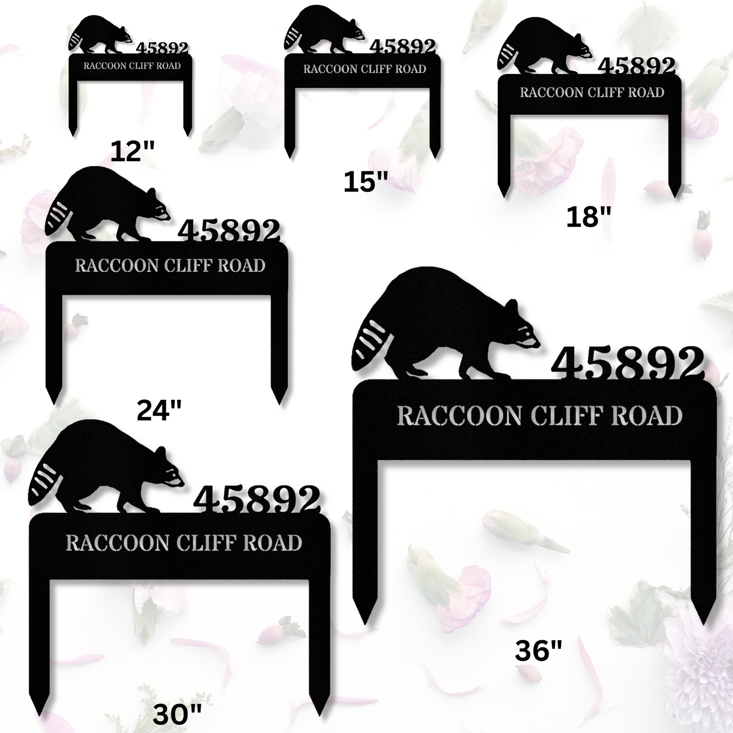 Raccoon Address Metal Stake, Address Plaque, Wildlife Address Stake, Housewarming Gift, House Closing Gift, Raccoon Lover Gift, Address Sign