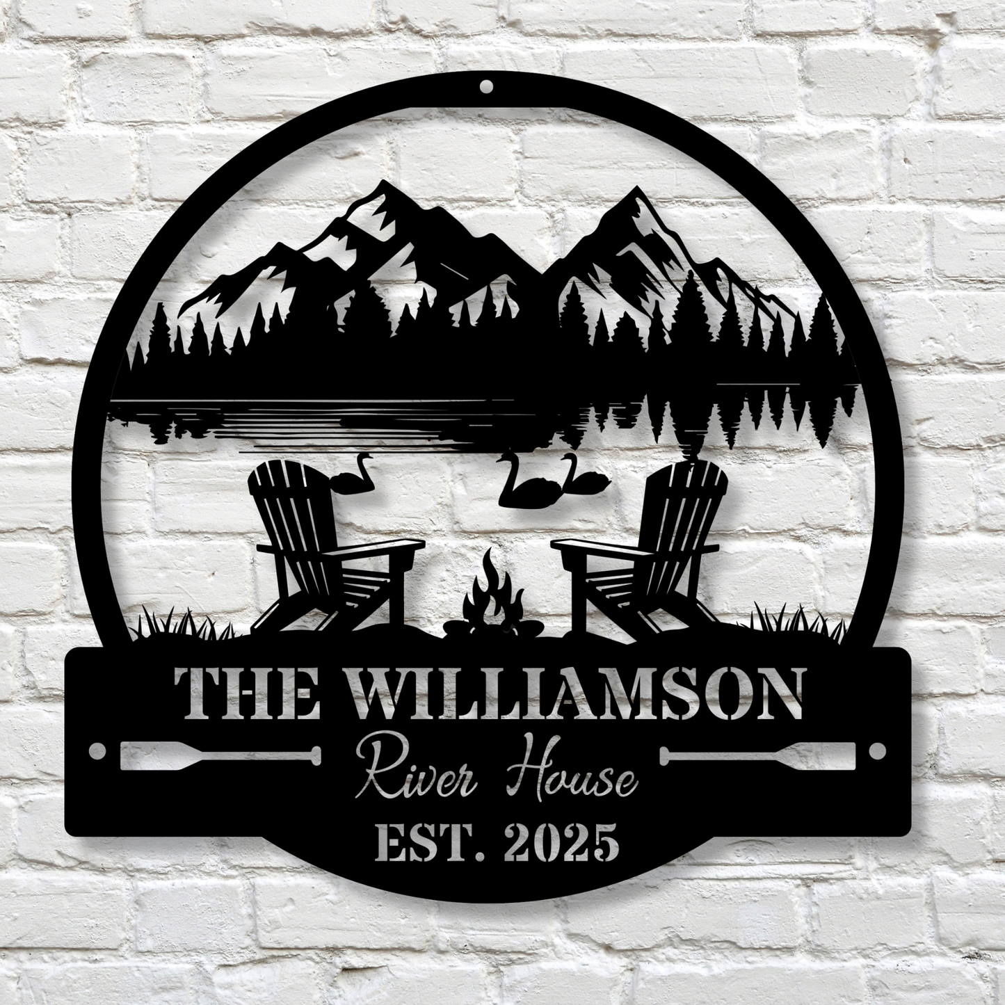 Custom River House Sign, Last Name River House Sign, Custom Cabin Sign, Family Gift Sign