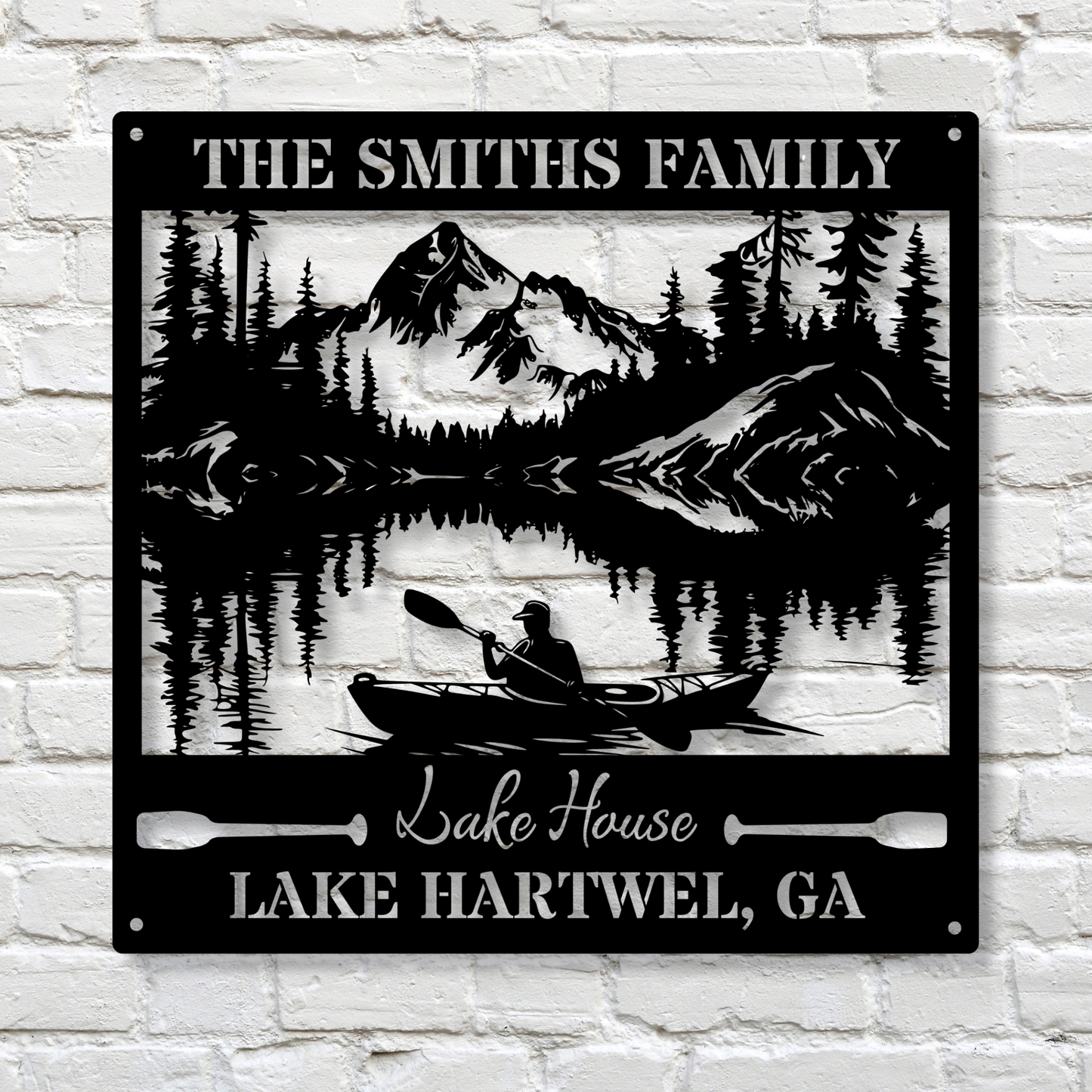 Custom Lake House Metal Sign Wall, Forest Lake Sign, Personalized Lake House Name Sign,Camping Metal sign,Lake House Decor