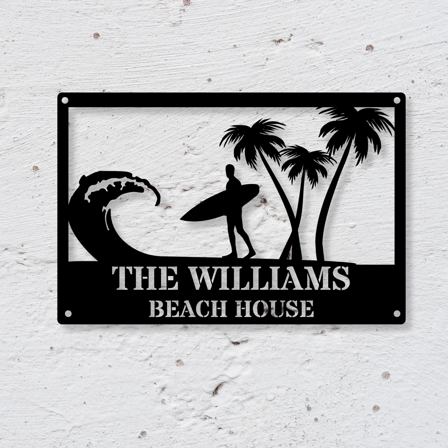 Custom Beach House Metal Sign, Lake House Metal Sign, Summer Beach House Sign, Metal Coastal Decor