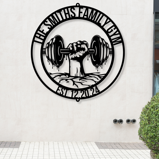 Custom Gym Metal Sign, Personalized Name Plaque, Fitness Training Wall Art, Dad's Gym Workout Decor, Weight Lifting Room Gift