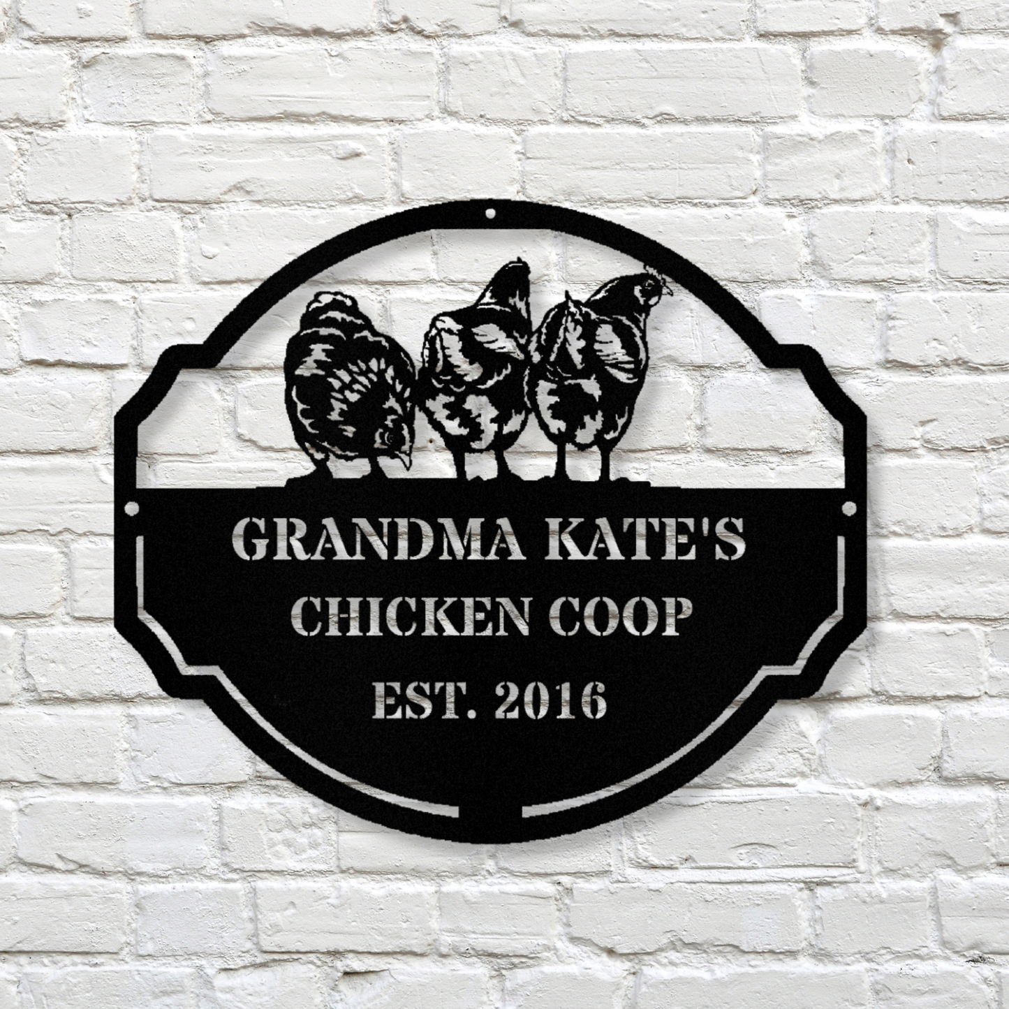 Personalized Chicken Coop Metal Sign, Custom Name Hen House Sign, Outdoor Metal Sign, Egg Shack Metal Sign Decor, Grandma Gift, Mother's Day Gift