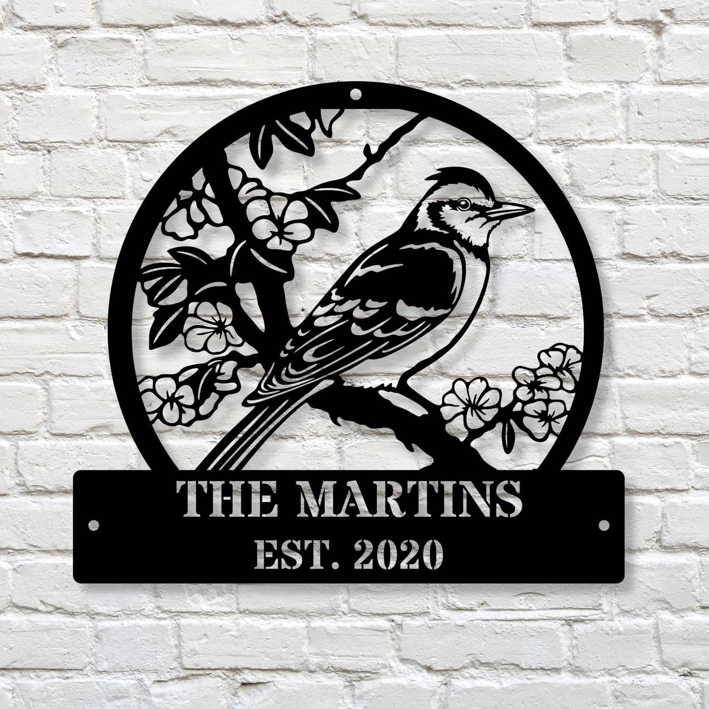 Custom Wall Metal Sign, Bird Wall Decor, Floral Bird Wall Sign, Housewarming Metal Sign, Living Room Sign, Wedding Gift, Nana's Garden Sign