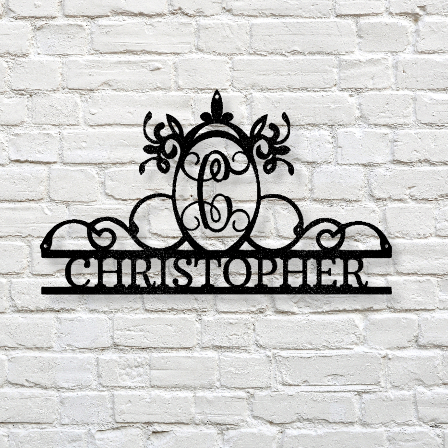 Initial and Name Monogram - Steel Sign