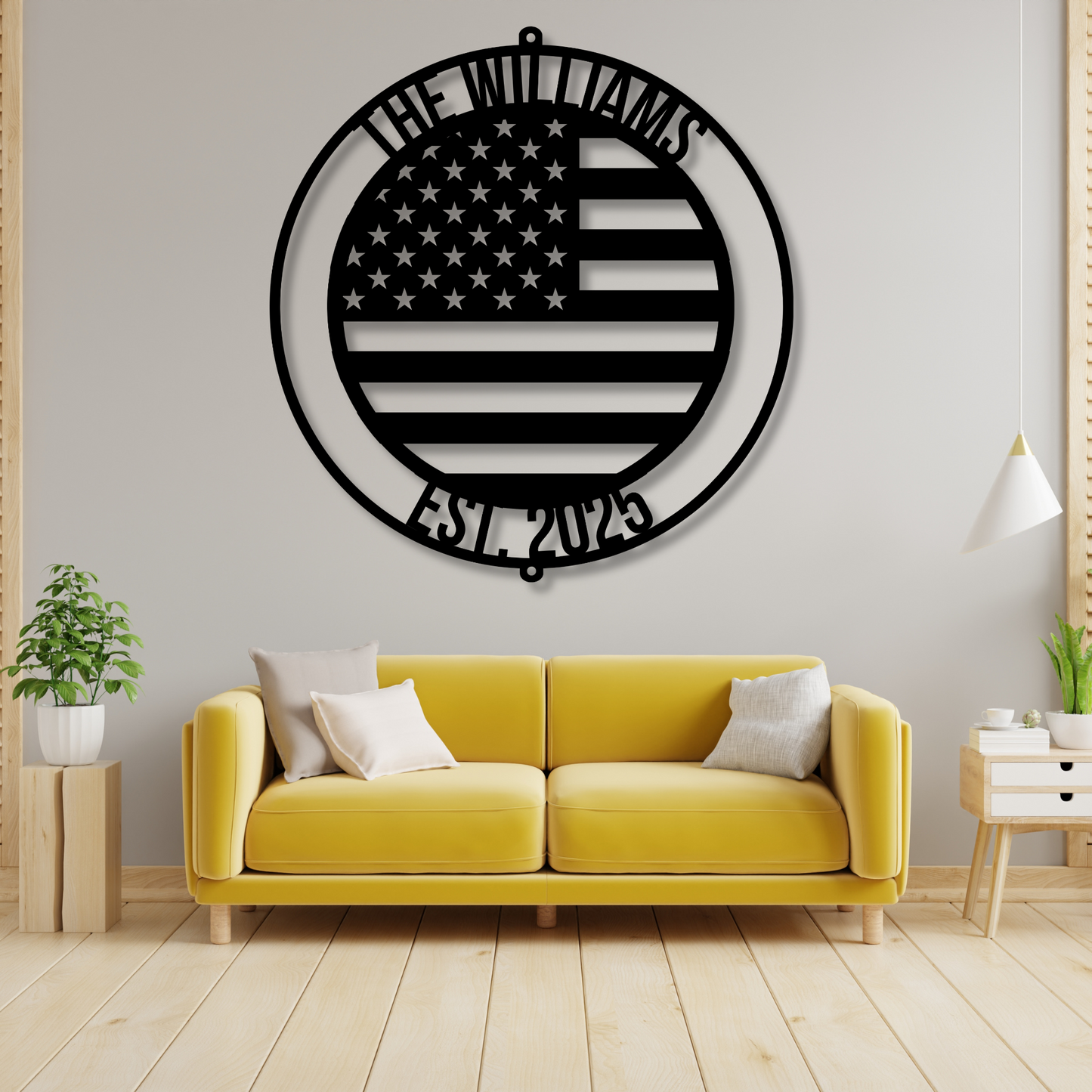 Custom US Flag Metal Sign, American Flag Gift, Personalized Name Sign,4th of July Gift,Patriotic Wall Art,Veteran Gift