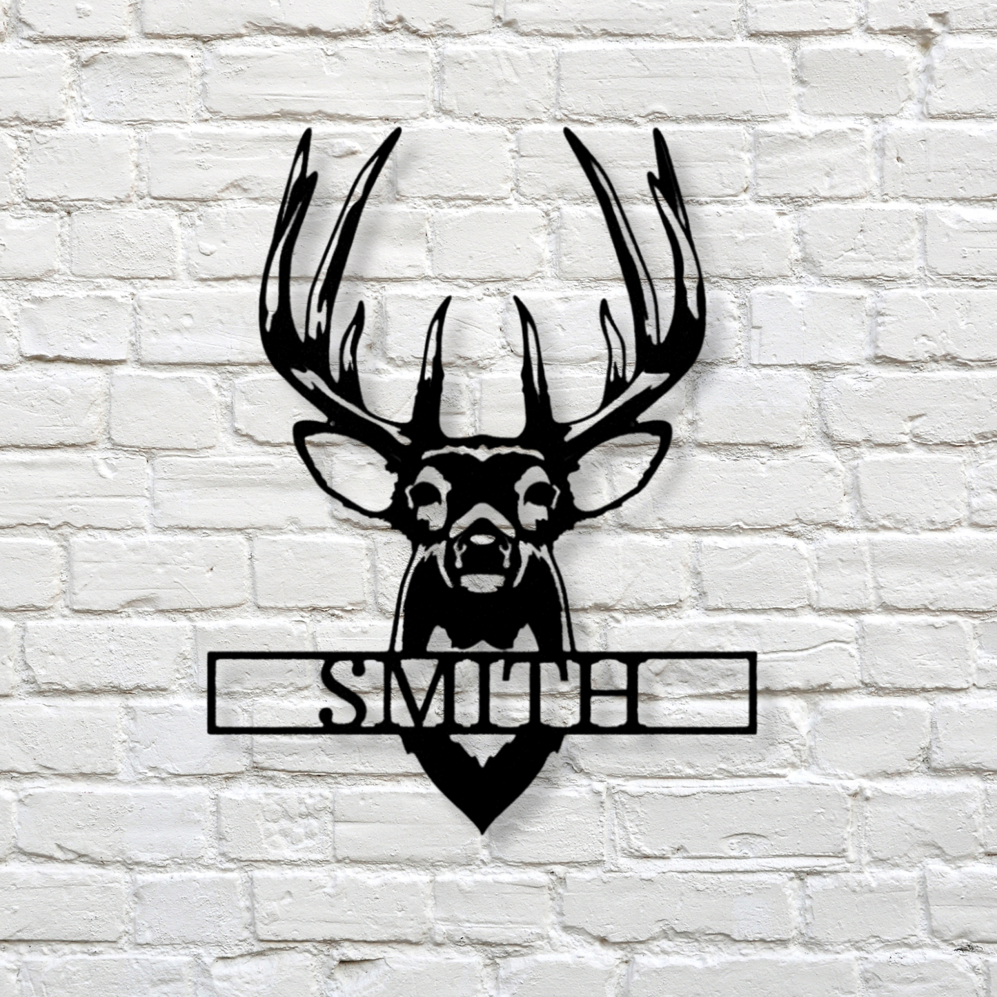 Personalized Buck Mount Metal Sign. Custom Buckhead Metal Art, Wall Art Decor, Indoor Hangings, Family Name Plaque