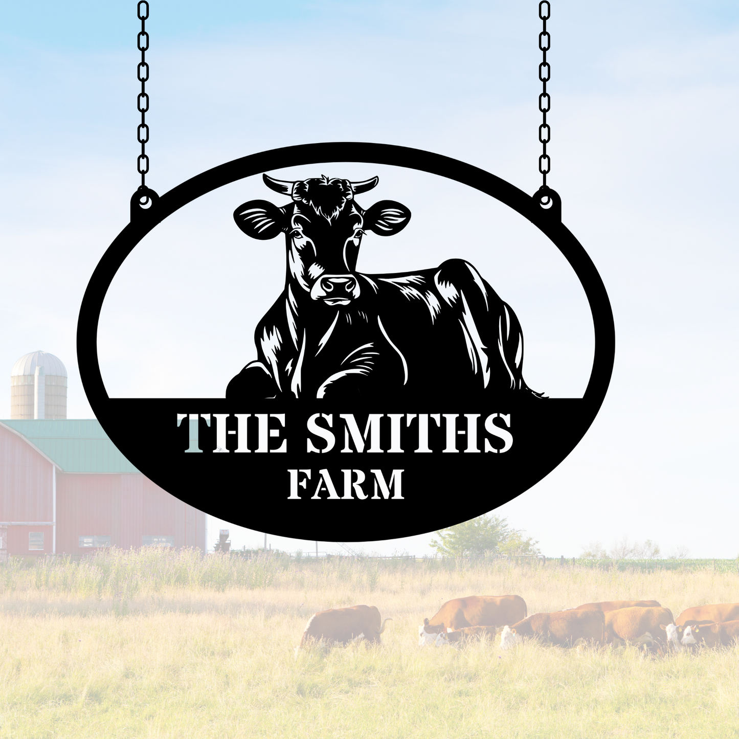 Custom Farm Entry Metal Sign, Personalized Ranch House Metal Sign, Custom Farmhouse Unique Metal Name, Ranch Name Metal Sign