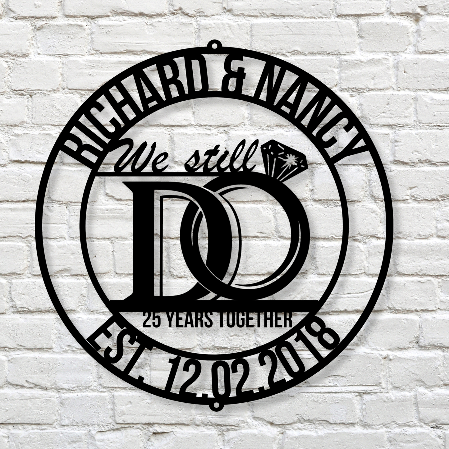 Custom Metal Anniversary sign, 25th Anniversary Gift, Parents Anniversary, Golden Anniversary, 25 Year Sign, Wedding Anniversary Metal Art, Unique Gift