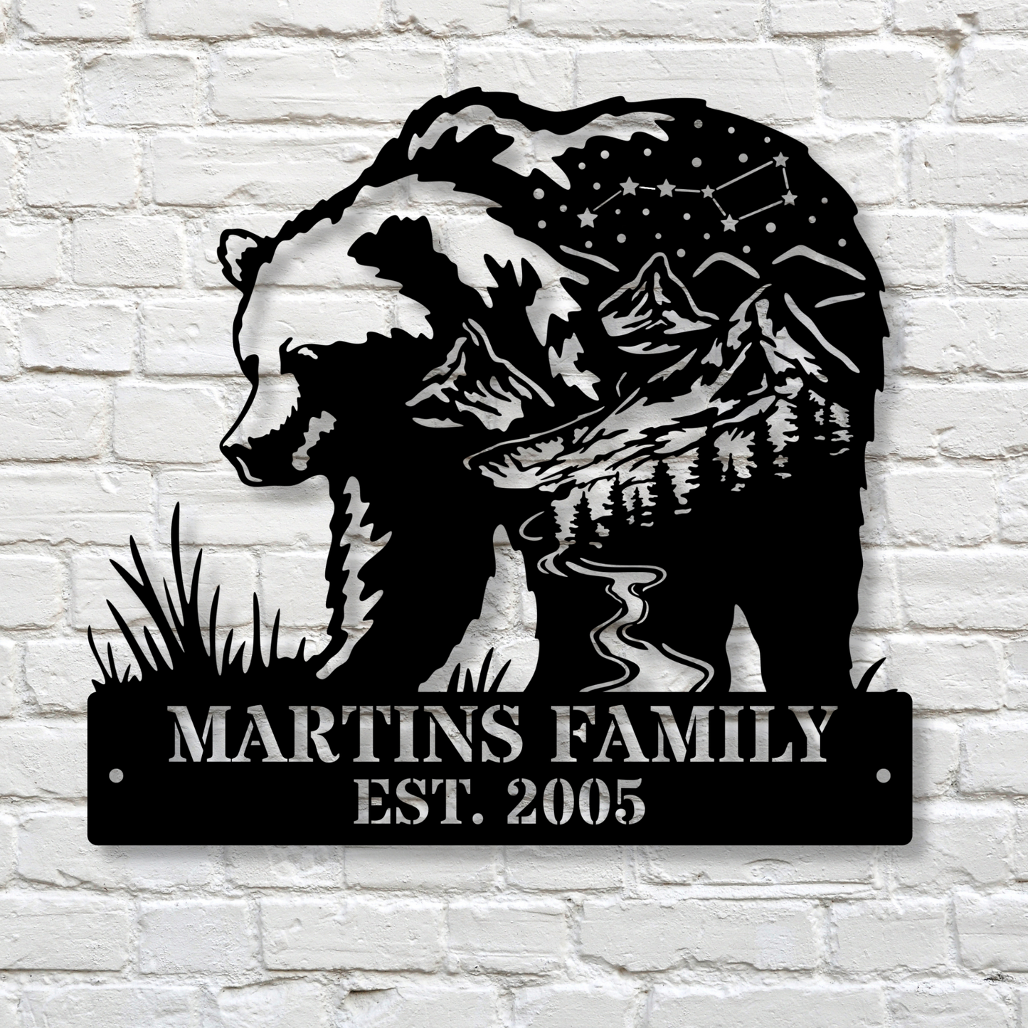 Custom Bear Beer Cabin Metal Sign, Bear Drinking Beer Sign, Cabin Decor, Outdoor Metal Sign, Hunting Gift, Bear Decor, Gift for Dad