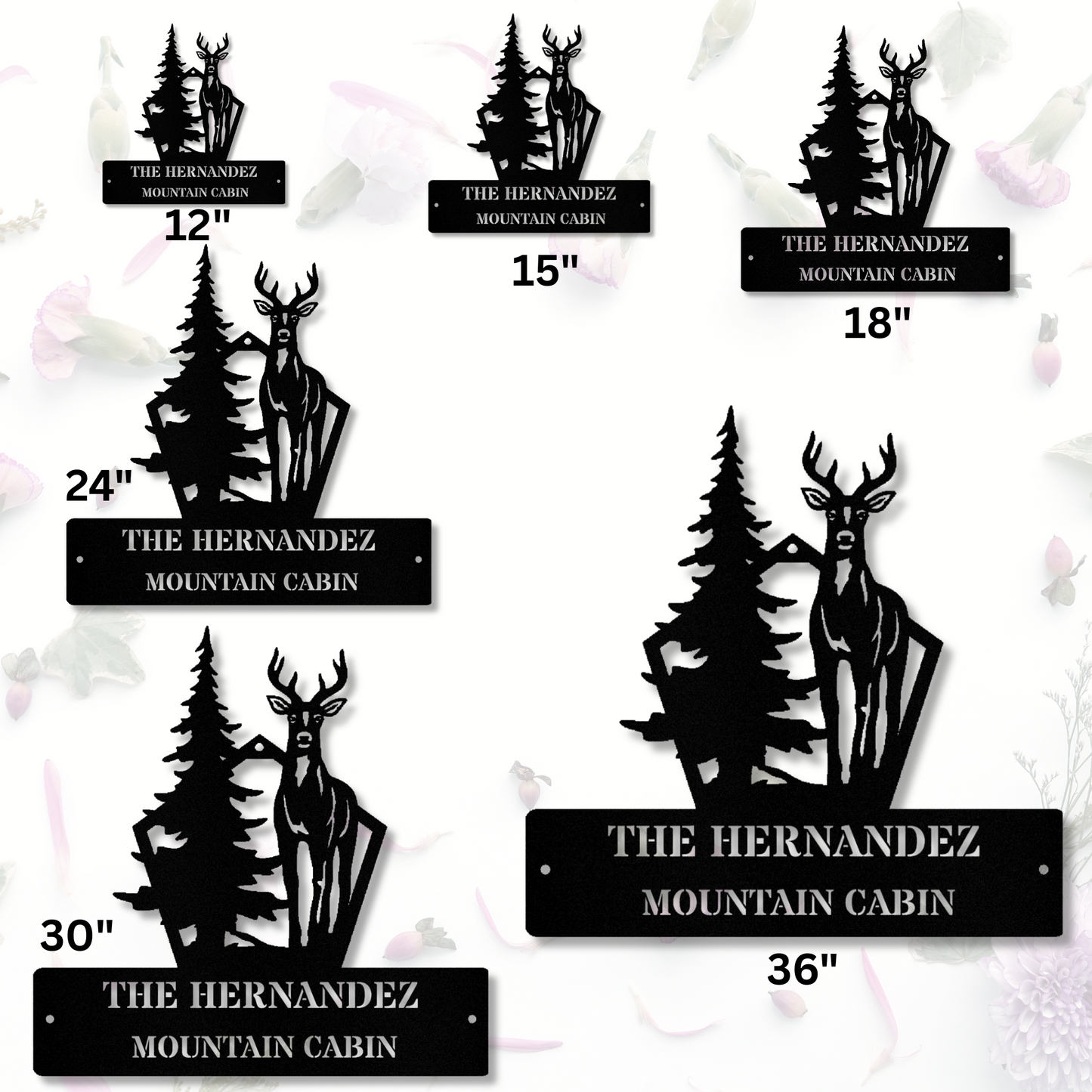 Deer Metal Wall Sign, Custom Mountain Cabin Wall Art Decor, Deer Hunter Birthday Gift, Cabin Wall Decor, Large Metal Wall Sign, Last Name Metal Sign