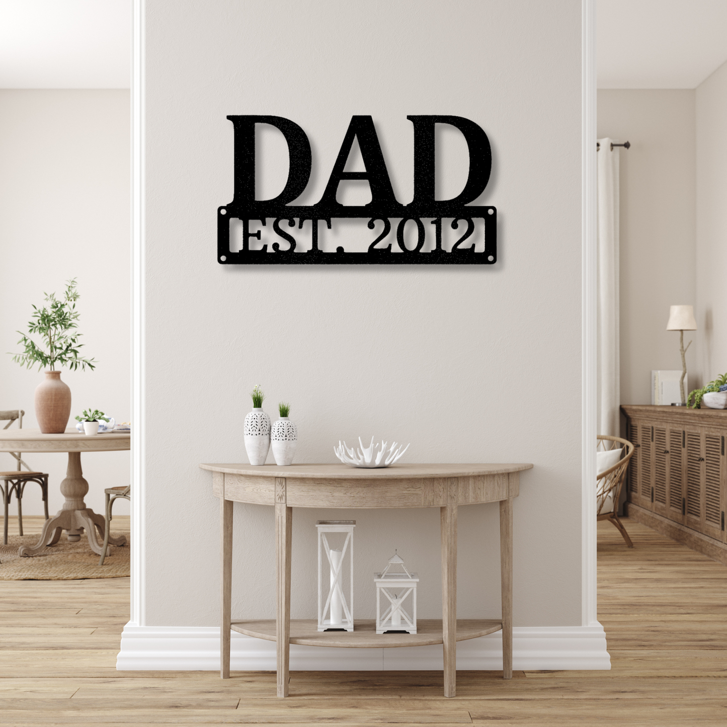 Dad Name Metal Sign, Father's Day Gift, Established Sign, Personalized Dad Art, Christmas Gifts, Metal Wall Art for Dad, Living Room Sign