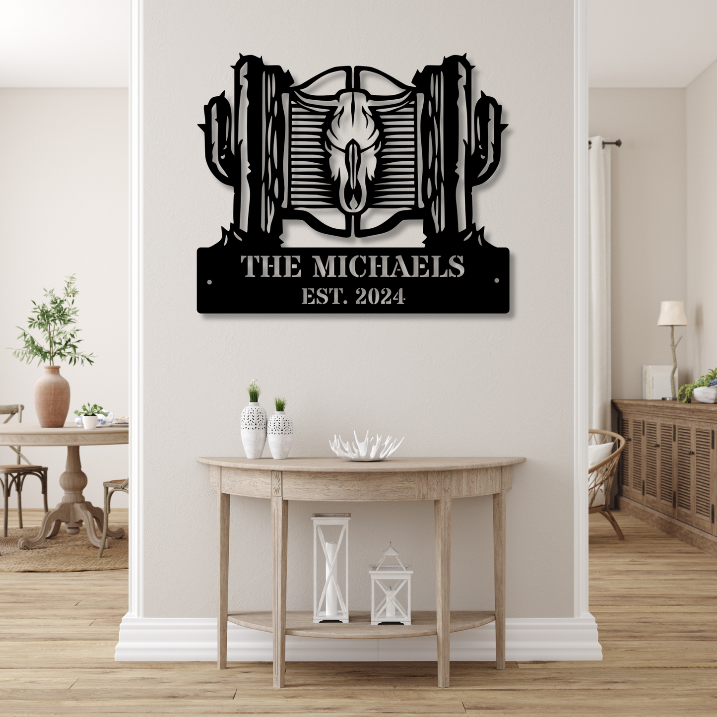 Custom Cactus Metal Sign, Personalized Wall Art, Cactus Name Sign, Metal Cactus Lover Gift, Home Decor for Cactus Lovers