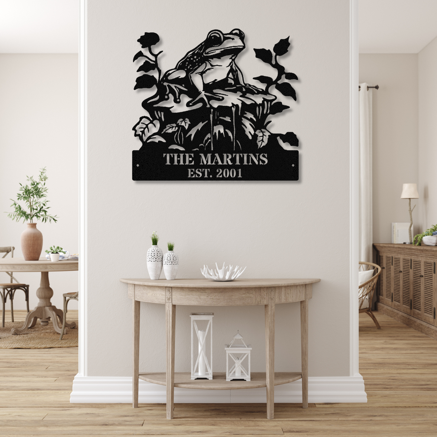 Frog Metal Sign, Frog Wall Art, Metal Garden Decor, Frog Garden Sign, Outdoor Metal Art, Yard Decorations For Frog Lovers