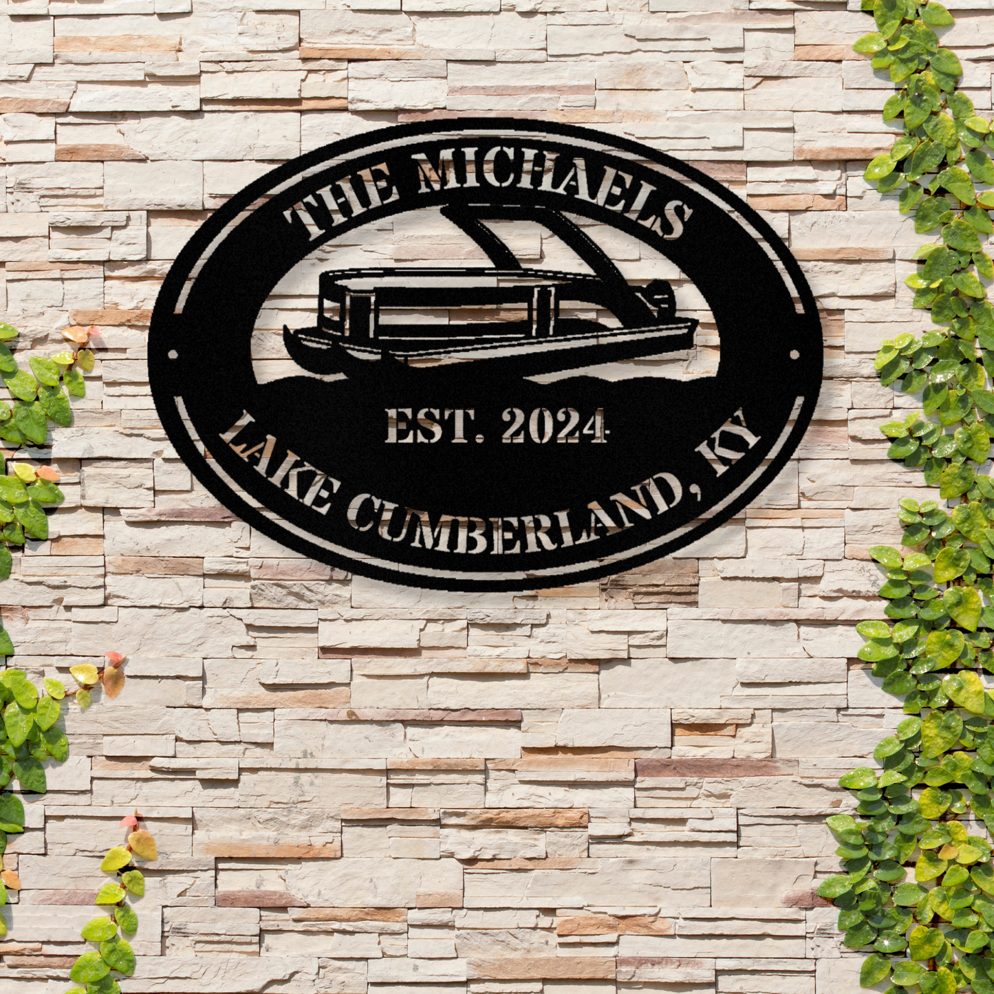 Custom Pontoon Boat Lake House Sign, Personalized Metal Boat Sign, Lake House Gift, Boating Gift for Him and Her, Waterfront Cabin Gift