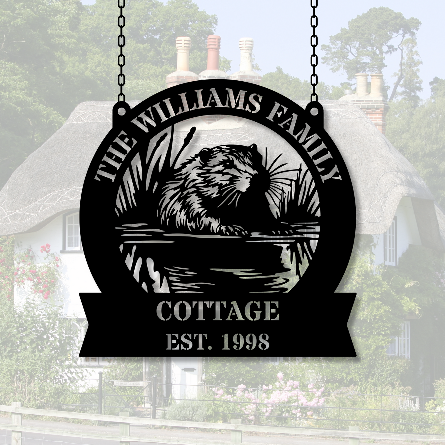 Custom Beaver Metal Sign, Beaver Lover Gift, Beaver Decor, Farmhouse and Cabin Decor, Personalized Name Sign, Home and Nature Lover Gift