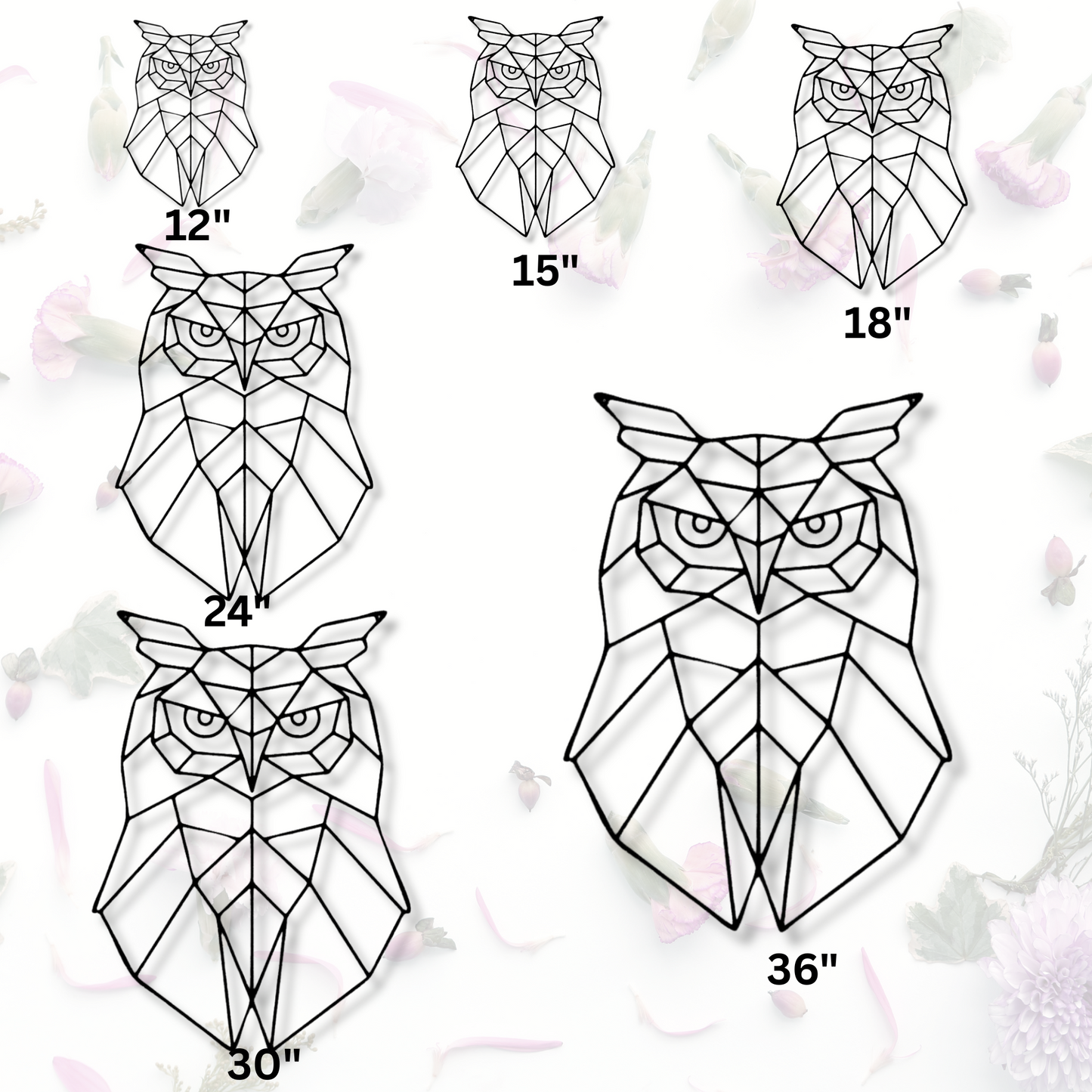 Geometric Owl, Metal Steel Sign, Geometric Animal, Woodland Nursery, Wildlife Metal Art, Kids Room Décor, Art room Decor, Animal Lover Gift