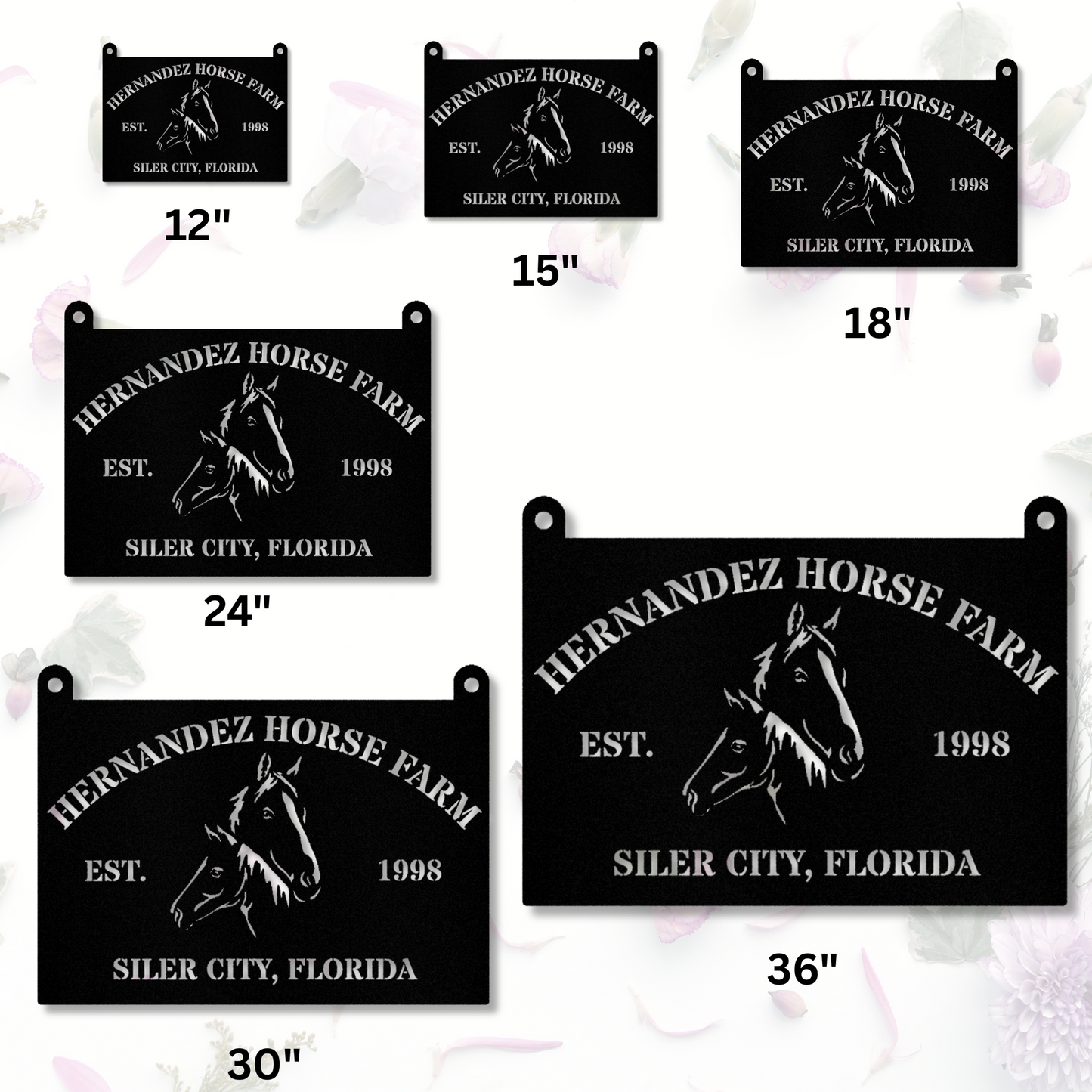 Personalized Horse Farm Metal Sign, Equestrian hanging Decor, Farm Addrress Sign, Custom Name Sign, Last Name Metal Sign, Horse Lover Gift