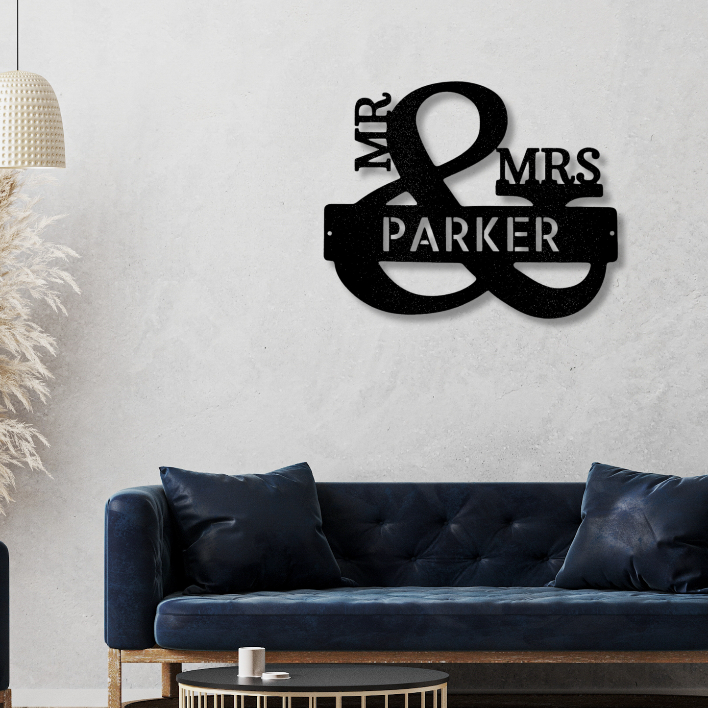 Couples Monogram Metal Sign, Mr and Mrs Wall Art, Personalized Couples Names Gift, Wedding Gift, Anniversary Gift Signs, Home Bedroom Art