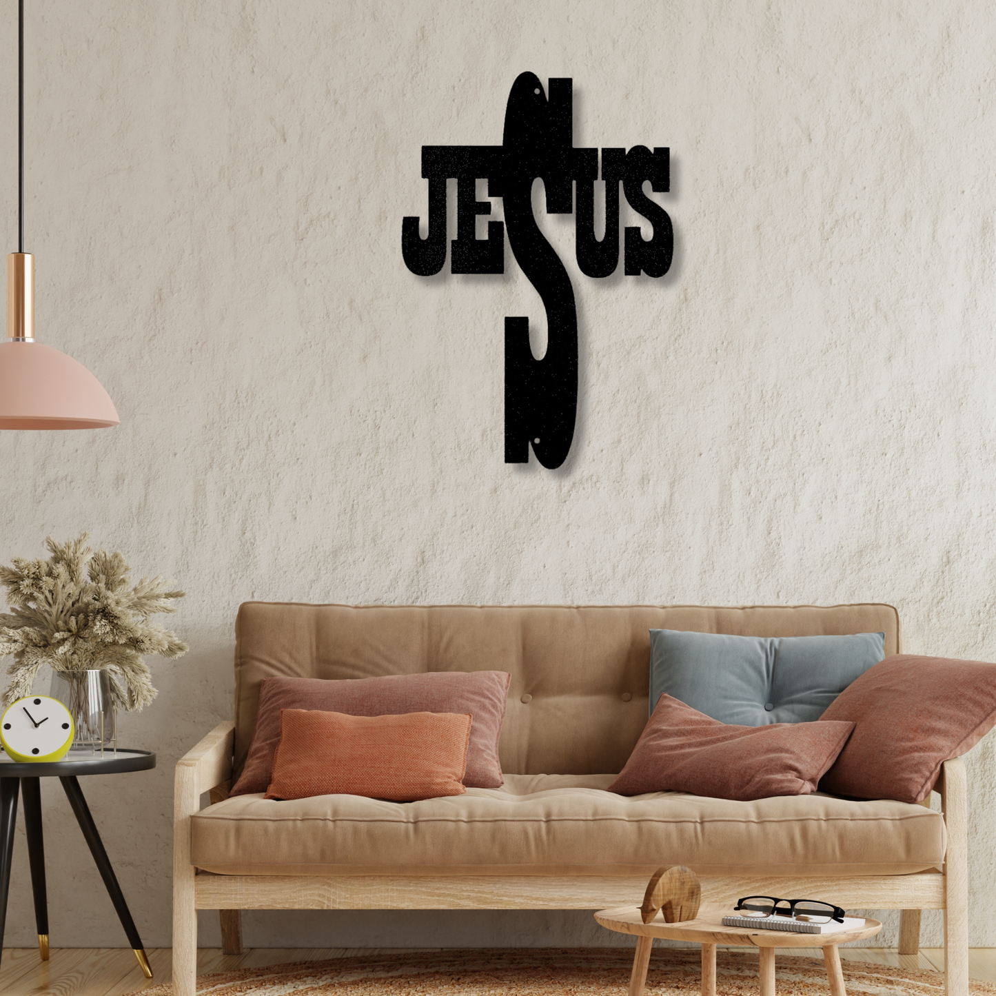 Jesus Cross Metal Sign, Wall Hanging Sign, Christian Themed Gifts, Religious Gifts, Cross Metal Sign, Name Metal Sign, Housewarming Gift