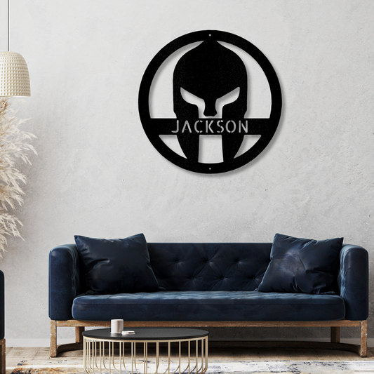 Custom Spartan Helmet Metal Art Sign, Personalized Spartan  Gladiator Helmet Wall Art Decor, X-mas Gift For Him, Mother To Son Gift.