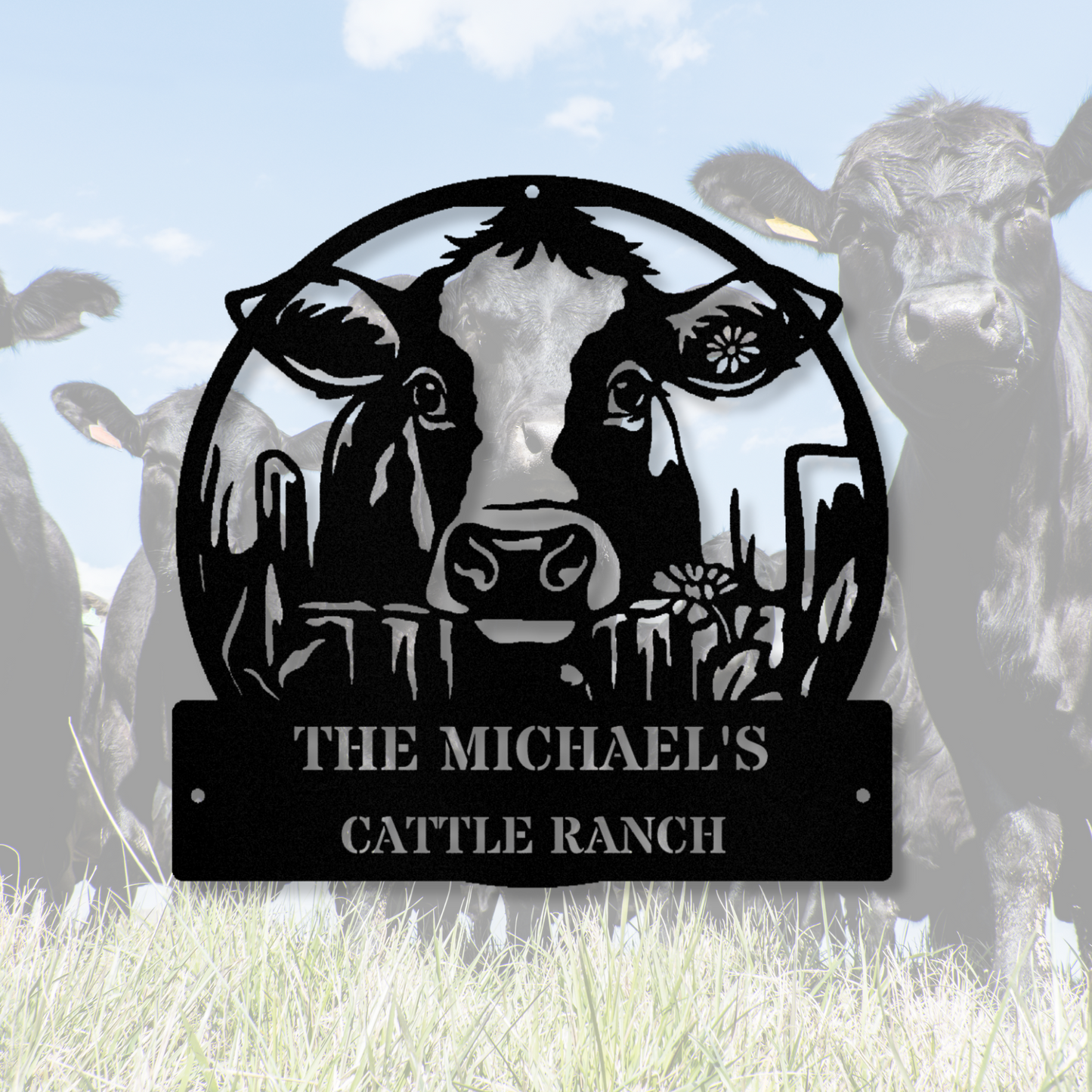 Personalized Cattle Ranch Metal Sign, Farmhouse Metal Sign, Last Name Metal Sign, Ranch Cabin Metal Art, Wall Hanging, Farmer Gift