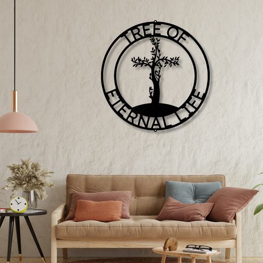Personalized Cross Tree Metal Sign, Tree Metal Art, Tree of Life Art, Wall Decor, New Home Wall Art, Wedding Gift, Living Cross Nature Art