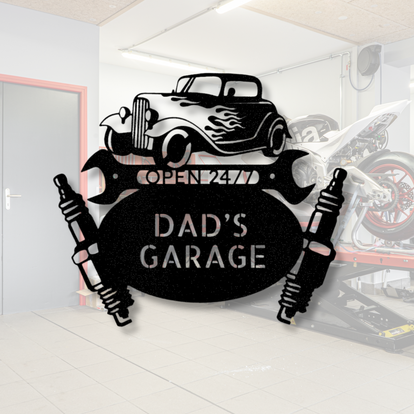 Custom Hot Rod Mechanic Metal Sign, Father's Day Gift, Garage Man Cave Decor, Gift for Car Enthusiasts, Automotive Wall Art, Mechanic Gift