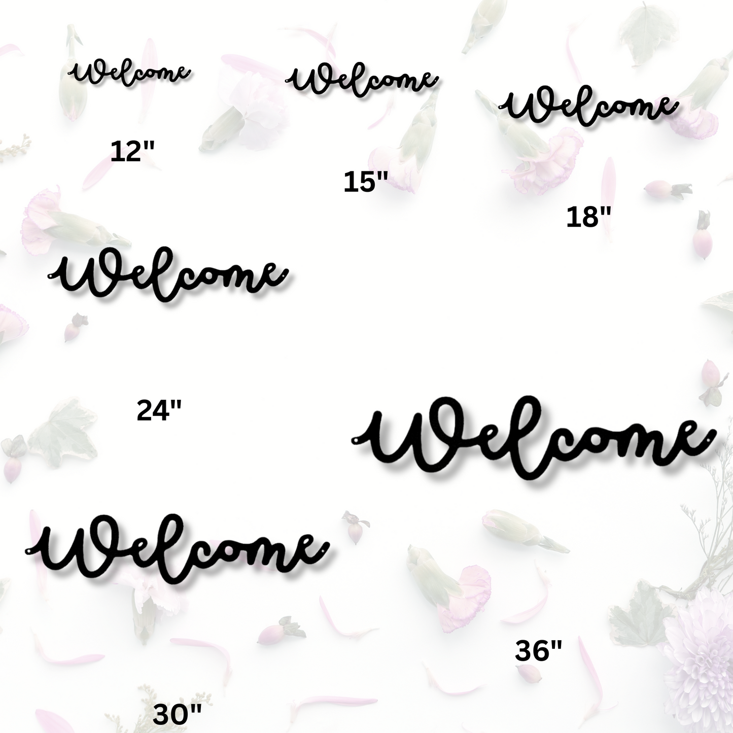 Welcome Script Metal Steel Sign, Welcome Script Metal Art Sign, Front Porch Hanging, Front Door Sign, Housewarming Gift.
