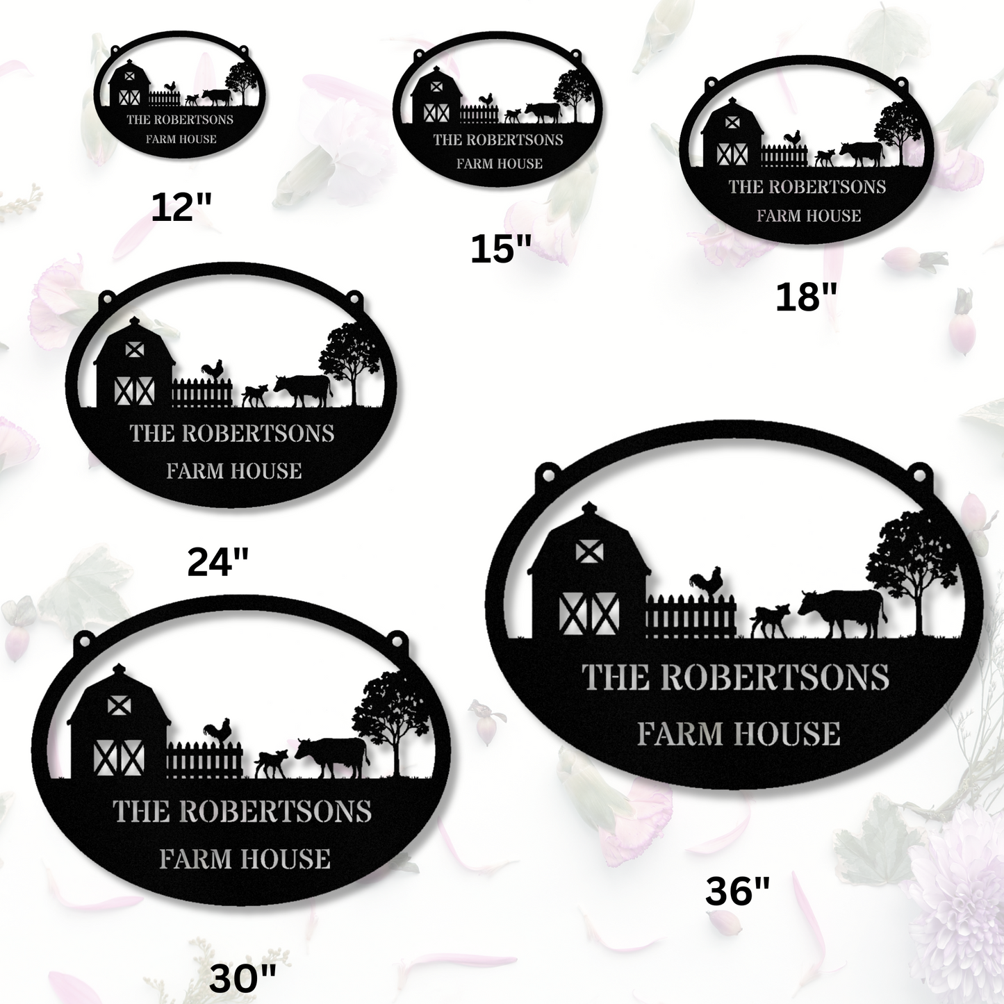 Customized Farmhouse Metal Sign, Farm Address Sign, Barn Hanging Metal Sign, House Number Sign, Couple Name Plaque, Country Home Decor
