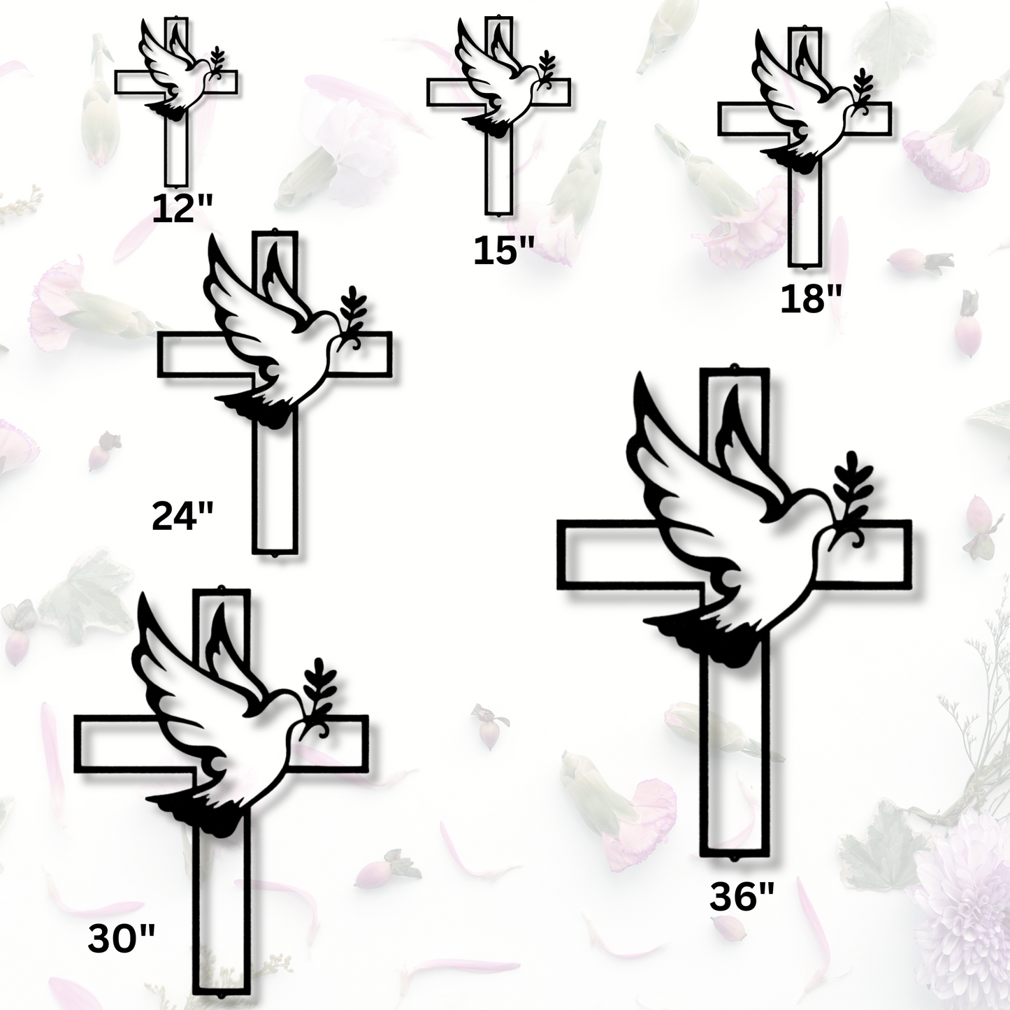 Peaceful Dove  Metal Steel Sign, Easter Dove and Cross Wall Hanging, Easter Gift For A Christian Family, Housewarming Gift, Christian Symbols Wall Decor.