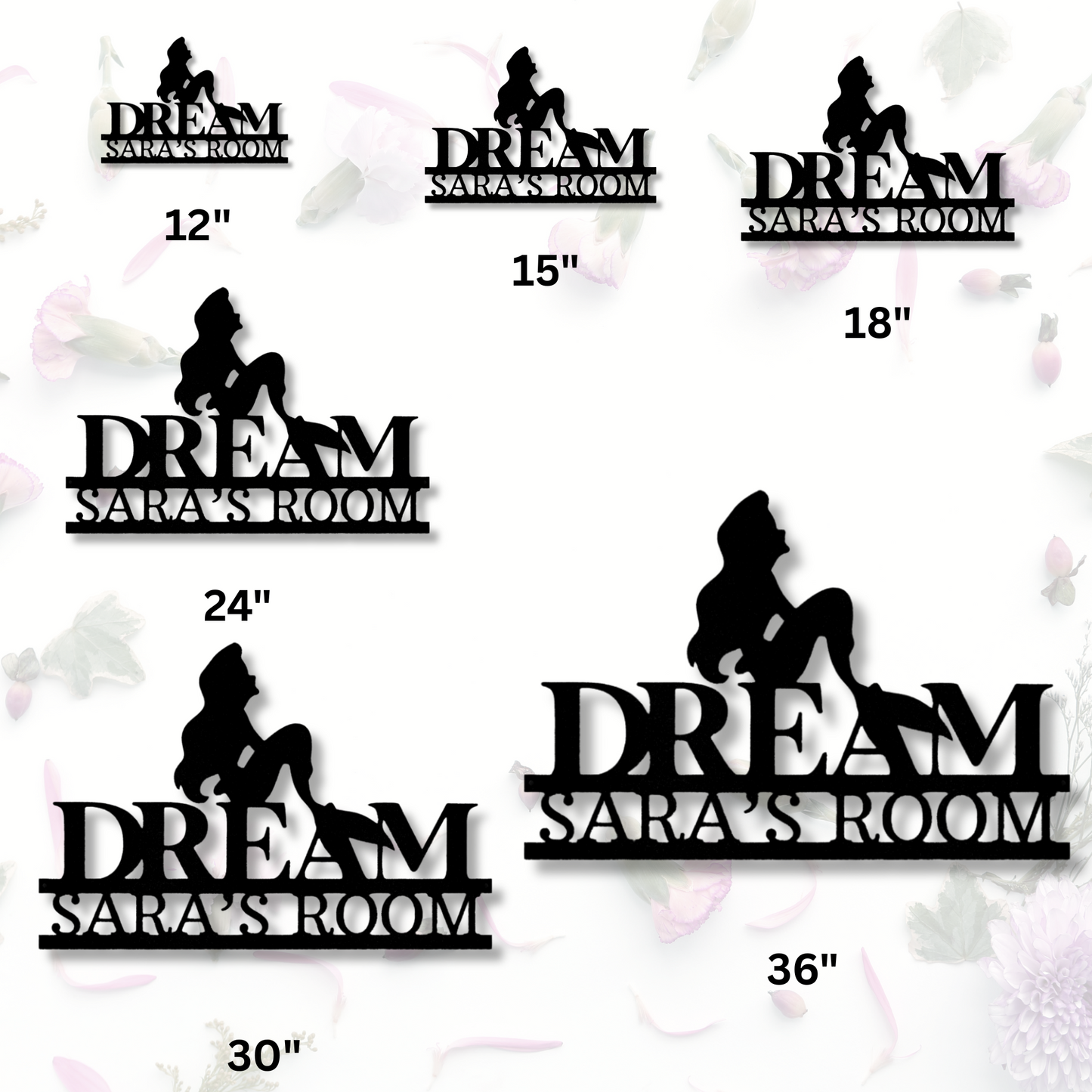 Personalized Mermaid Dreams Metal Steel Sign, Custom Mermaid Name Monogram, Birthday Gift For Her, Fantasy Gifts, Beach House Wall Decor.