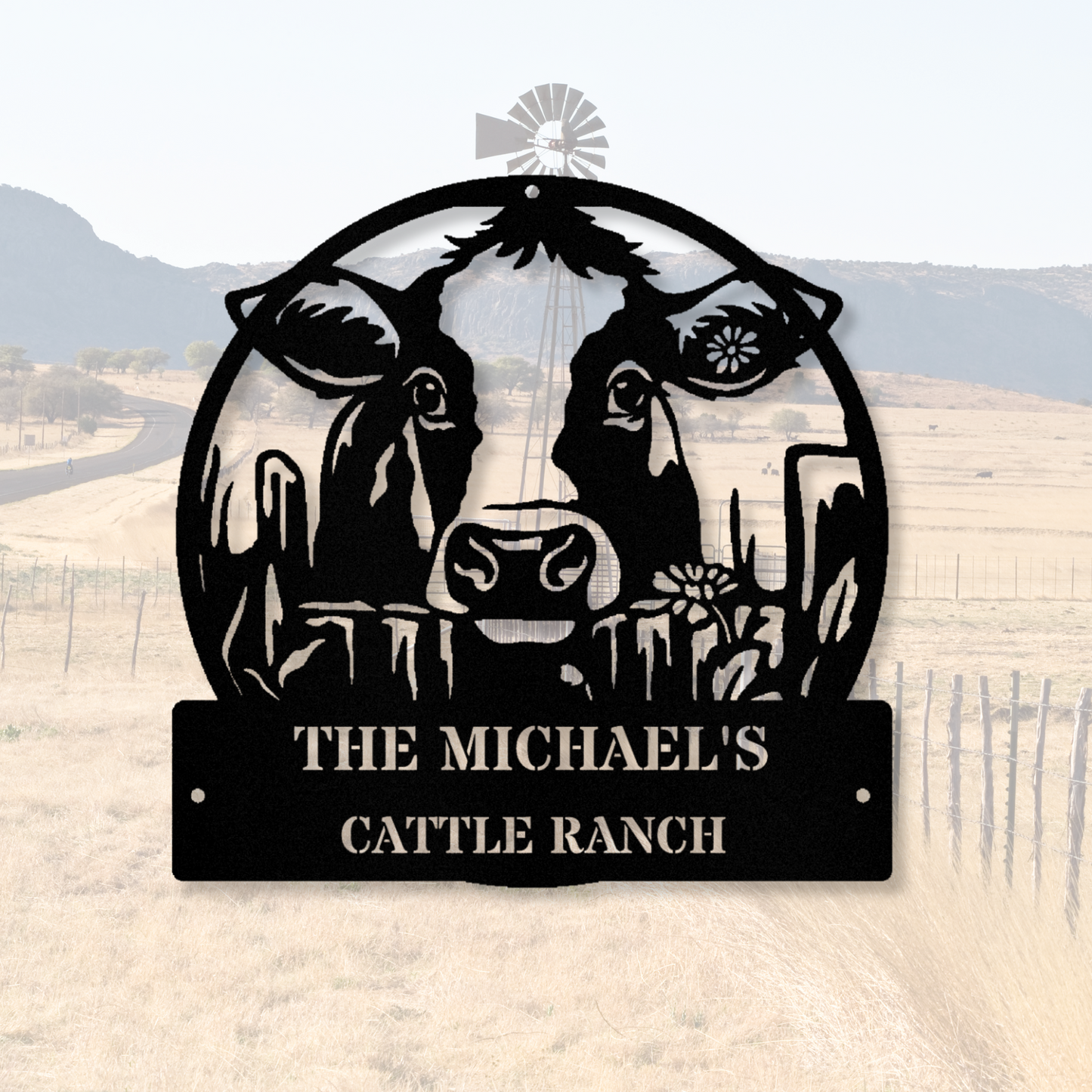 Personalized Cattle Ranch Metal Sign, Farmhouse Metal Sign, Last Name Metal Sign, Ranch Cabin Metal Art, Wall Hanging, Farmer Gift