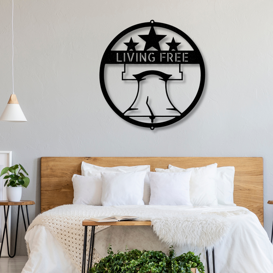 Custom Liberty Bell Metal Art Sign, Personalized Name Liberty Bell Monogram, Patriotic Wall Hanging, Birthday Gift For Dad, Indoor Liberty Decor.
