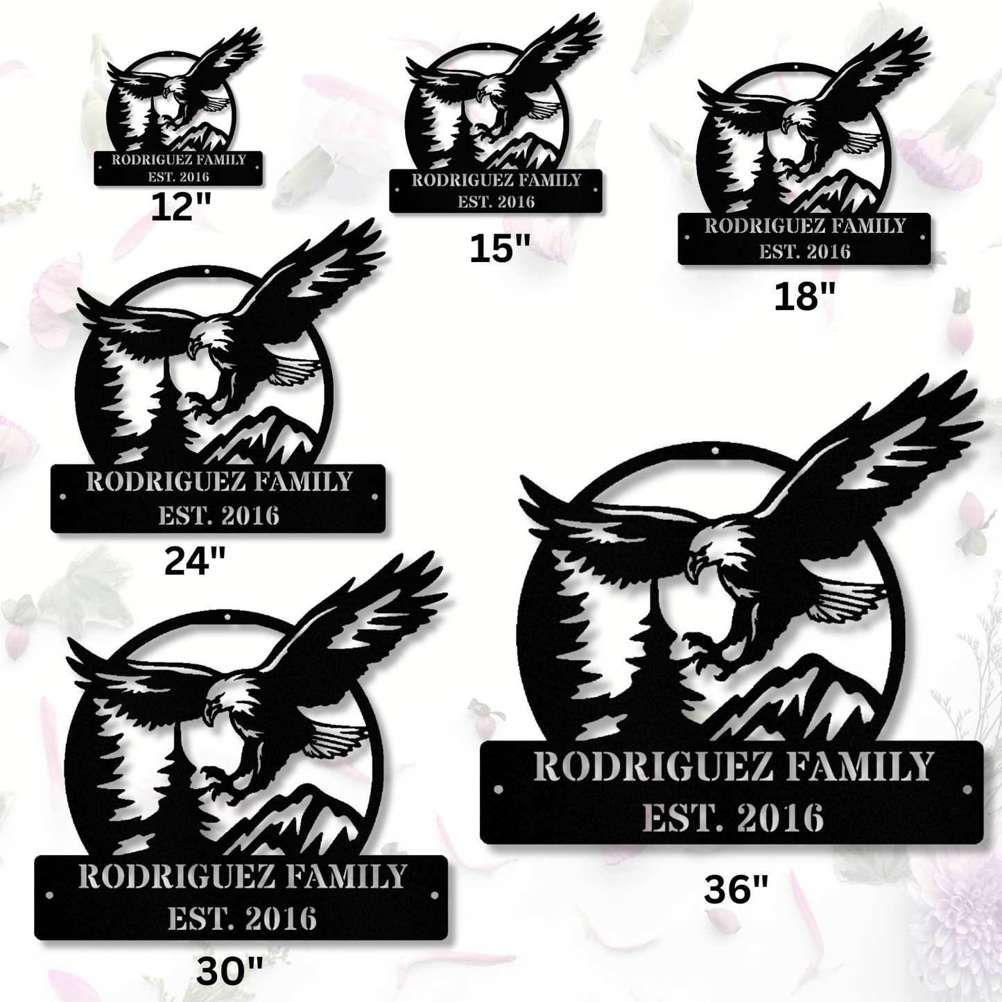 Custom Eagle Metal Sign, Family Wall Metal Sign, Patriotic Wall Hanging, Eagle Wall Decor, Last Name Wall Sign