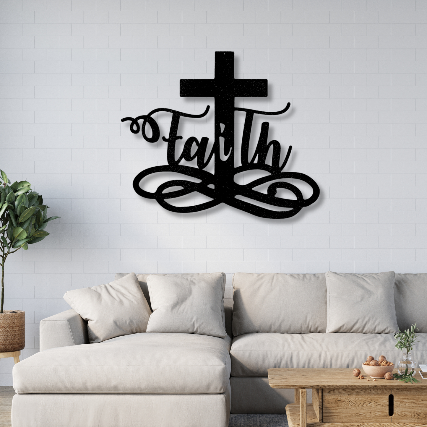 Faith Cross Metal Steel Sign, Christian Wall Art, Metal Faith Sign, Religious Wall Decor, Spiritual Home Decor, Inspirational Sign Art