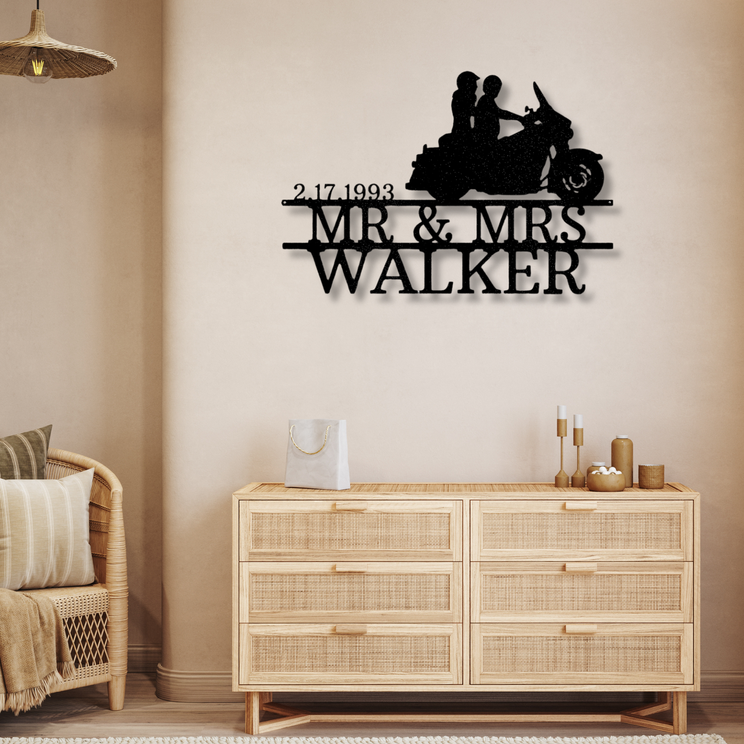 Last Name Motorcycle Metal Sign, Custom Motorbike Metal Sign, Personalized Biker Sign, Couples Gift, Anniversary or Wedding Gift, Engagement