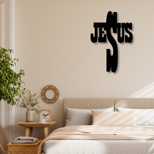 Jesus Cross Metal Sign, Wall Hanging Sign, Christian Themed Gifts, Religious Gifts, Cross Metal Sign, Name Metal Sign, Housewarming Gift