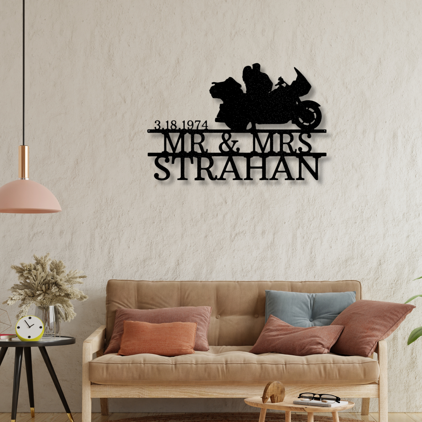 Personalized Mr & Mrs Motorcycle Metal Sign, Custom Motorbike Metal Sign, Personalized Biker Sign, Couples Gift, Anniversary or Wedding Gift
