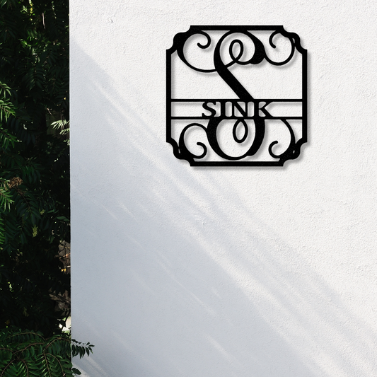 Personalized Classic Family Name Metal Sign, Name Initial Metal Sign, Wedding Gift, Last Name Metal Sign