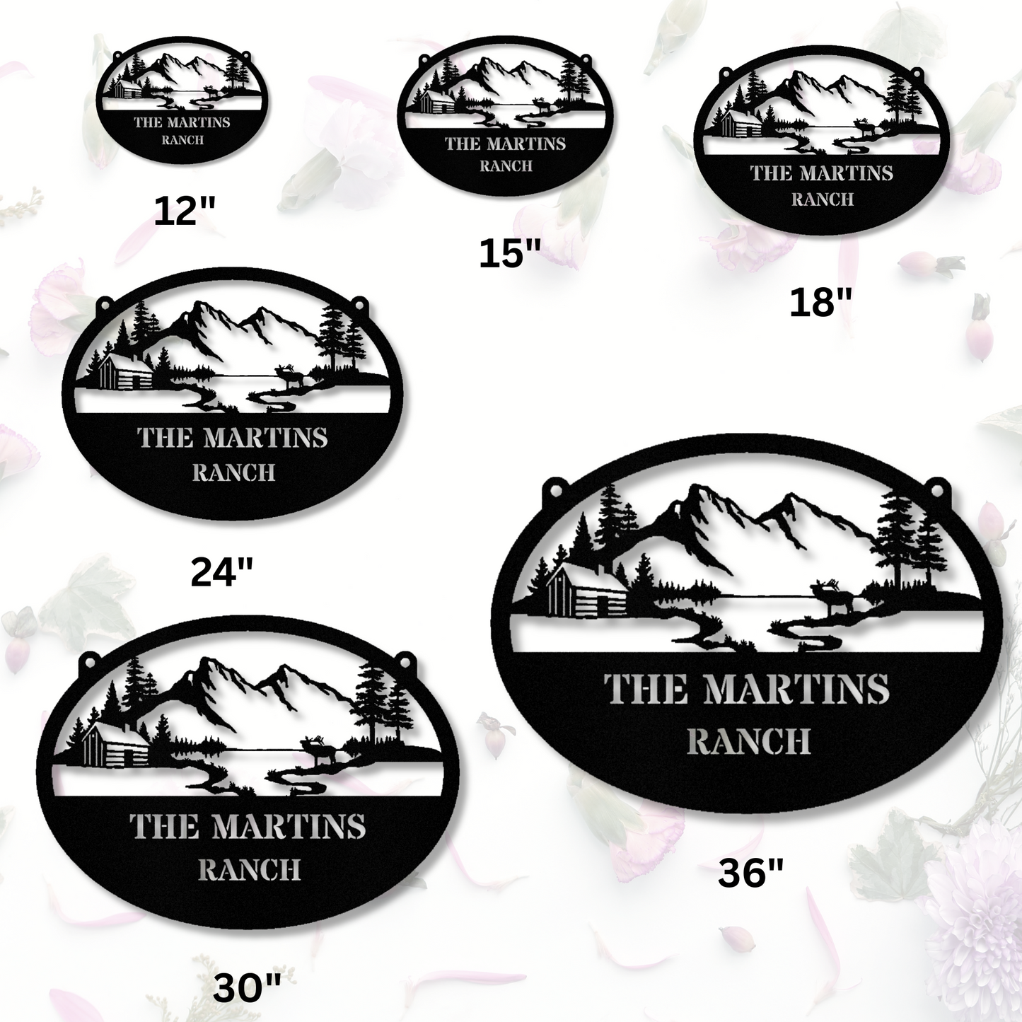 Personalized Mountain Ranch Metal Sign, Hanging Address Sign, Ranch Metal Sign, Barn metal sign, Metal barn sign, Couple name plaque