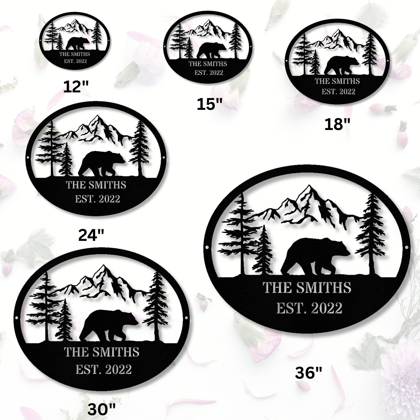 Bear Mountain Metal Sign, Address Sign, Cabin Metal Sign Decor, Farmhouse Sign, Bear Mama Decor