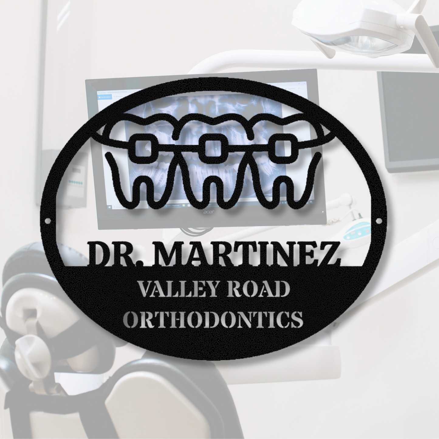 Customized Orthodontics Metal Sign, Orthodontist Practice Sign, Dental Office Decor, Dentist Gift, Orthodontist Name Sign, Established Sign