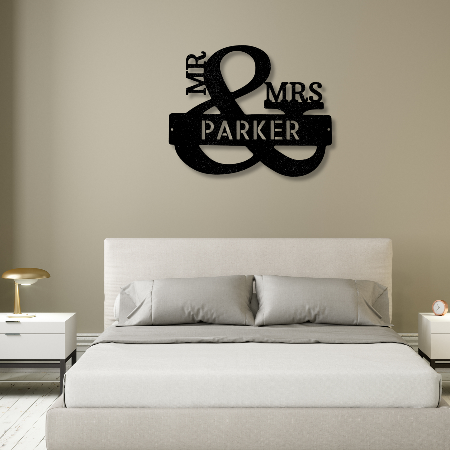 Couples Monogram Metal Sign, Mr and Mrs Wall Art, Personalized Couples Names Gift, Wedding Gift, Anniversary Gift Signs, Home Bedroom Art