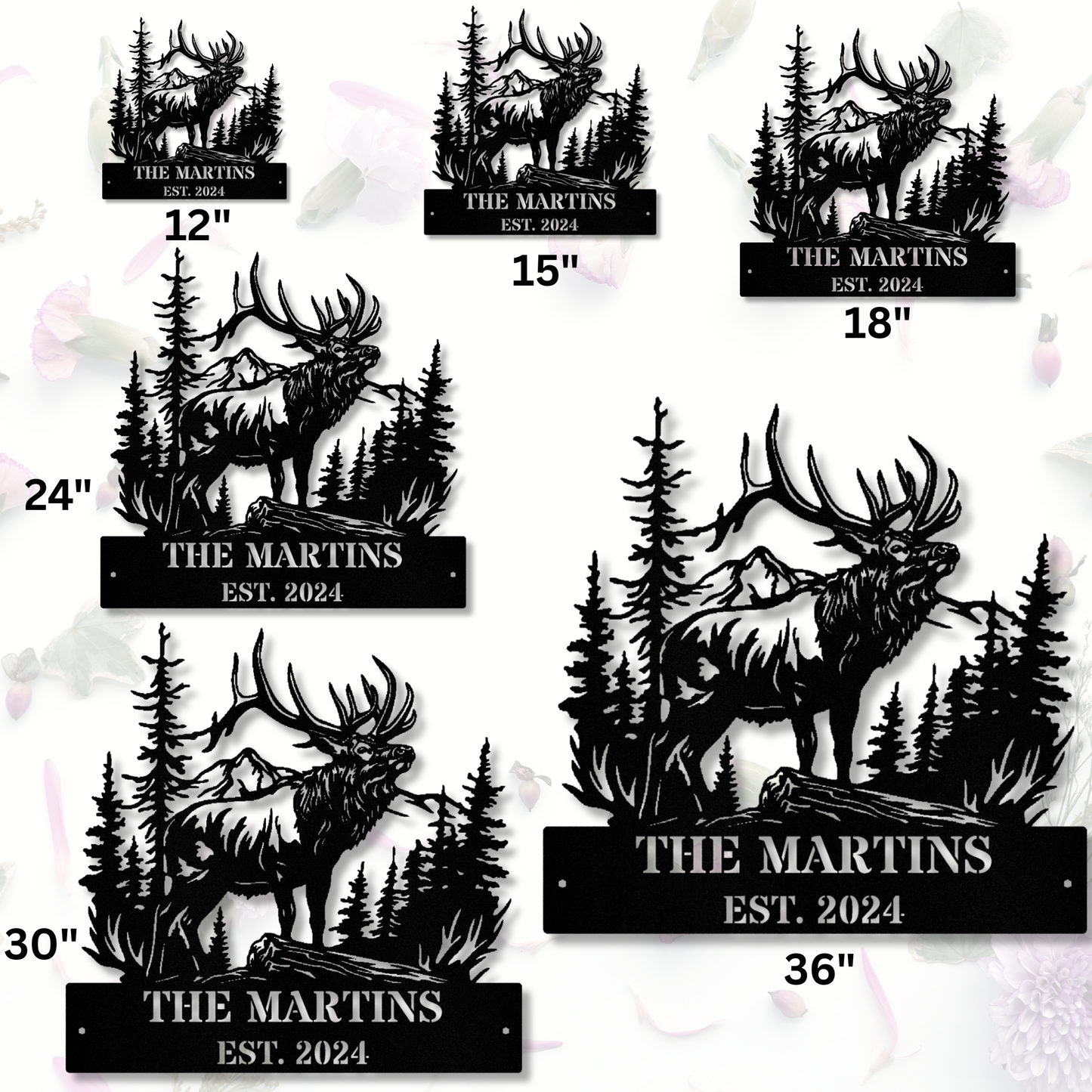 Custom Elk Metal Sign, Elk Wall Art, Wildlife Decor, Elk Address Sign, Rustic Elk Wall Decor, Last Name Wall Sign, Elk Lodge Decor, Outdoor Cabin Metal Sign