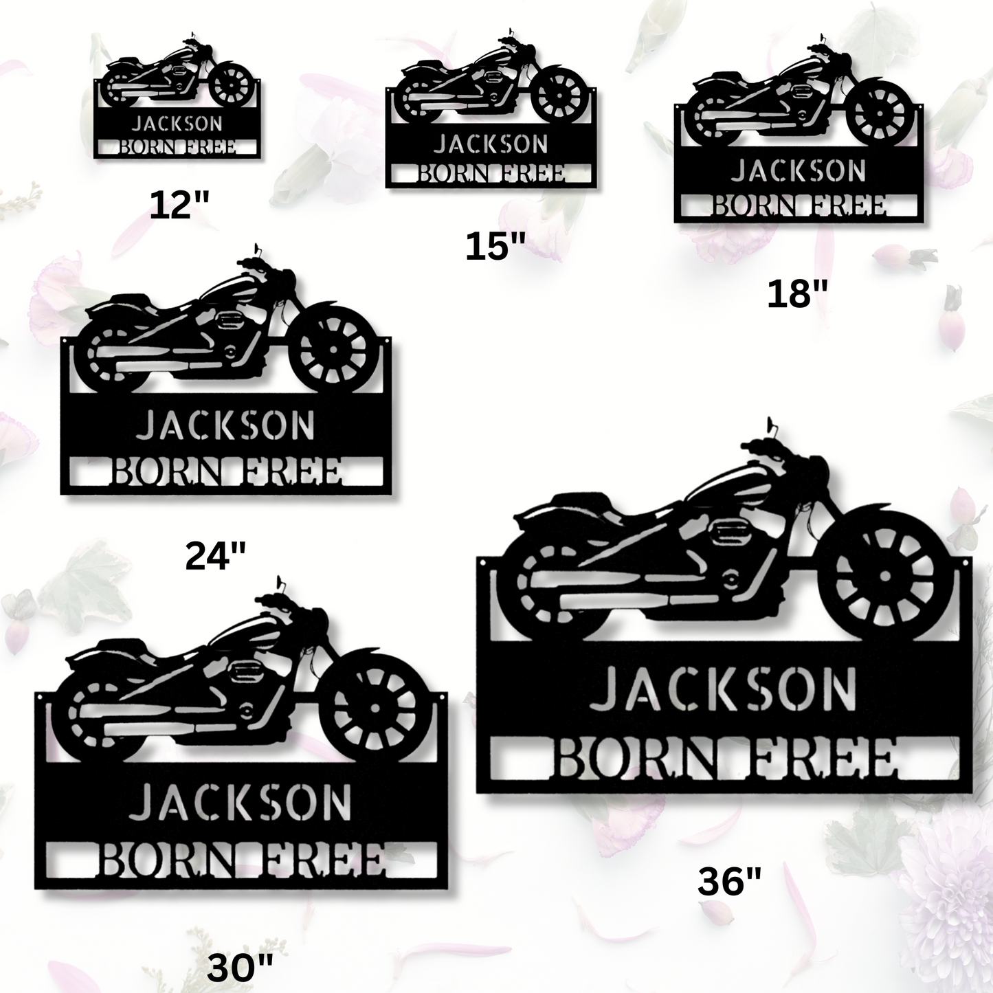 Custom Moto Shop Metal Sign, Personalized Name Motorcycle Monogram, Garage Wall Art Hanging, Birthday Gift For A Rider, Wall Art Decor.