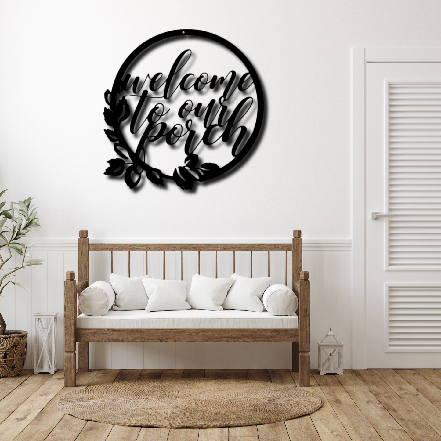 Welcome to Our Porch  Metal Steel Sign, Front Porch Wall Art Sign, Housewarming Gift For Retired Mother, Welcome Gift Art Monogram.